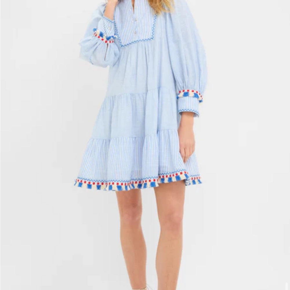 NWT Tuckernuck Chambray Stripe Fringe Jen Dress